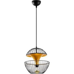 Závěsné svítidlo v černé a zlaté barvě s kovovým stínidlem ø 30 cm Telmander – Opviq lights obraz