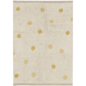 Okrově žlutý krémový pratelný ručně tkaný bavlněný dětský koberec 120x160 cm Hippy Dots Honey – Lorena Canals obraz