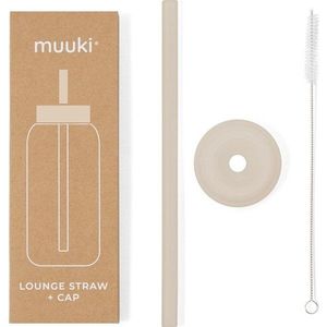 Silikonové brčko s čistícím kartáčkem/s víčkem Summer Sand – Muuki obraz