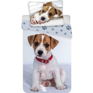 Šedé bavlněné dětské povlečení na jednolůžko 140x200 cm Dog – Jerry Fabrics obraz
