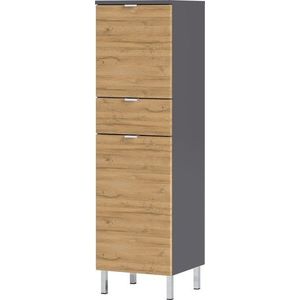 Šedá vysoká koupelnová skříňka v dekoru dubu 34x120 cm Mauresa - Germania obraz