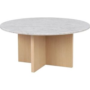 Bílý mramorový kulatý konferenční stolek 90x90 cm Brooksville - Rowico obraz