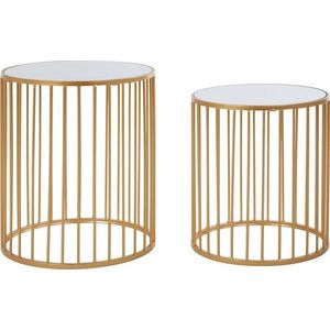 Kulaté odkládací stolky se skleněnou deskou v sadě 2 ks Avantis – Premier Housewares obraz