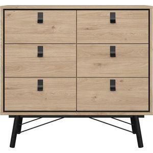 Nízká komoda v dekoru dubu v přírodní barvě 102x99 cm Ry – Tvilum obraz