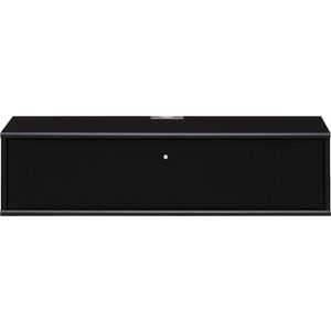 Černý TV stolek v dekoru jasanu 89x22 cm Mistral – Hammel Furniture obraz