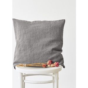Popelavě šedý lněný povlak na polštář Linen Tales, 45 x 45 cm obraz