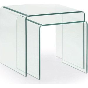 Skleněné konferenční stolky v sadě 3 ks 50x50 cm Burano – Kave Home obraz