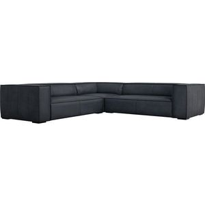 Tmavě modrá kožená rohová pohovka (variabilní) Madame – Windsor & Co Sofas obraz