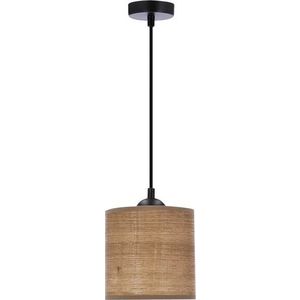 Světle hnědé závěsné svítidlo s ratanovým stínidlem ø 15 cm Legno – Candellux Lighting obraz