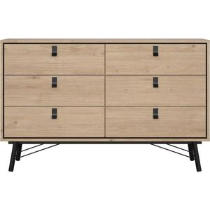 Nízká komoda v dekoru dubu v přírodní barvě 153x95 cm Ry – Tvilum obraz