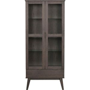 Hnědá vitrína v dekoru dubu 82x185 cm Filippa – Rowico obraz