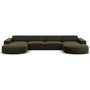 Zelená sametová rohová pohovka (do "U") Jodie - Micadoni Home obraz