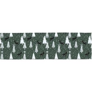 Bavlněný běhoun na stůl s vánočním motivem 40x140 cm Deer in the Forest – Butter Kings obraz