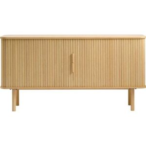 Nízká komoda v dekoru dubu s posuvnými dveřmi v přírodní barvě 76x160 cm Cavo – Unique Furniture obraz