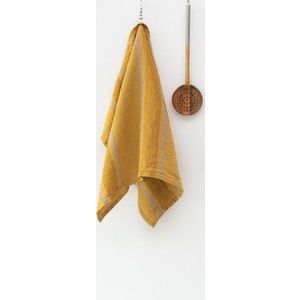 Lněná utěrka 65x65 cm Amber Bronze Stripes – Linen Tales obraz