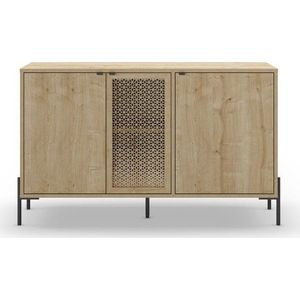 Nízká komoda v dekoru dubu v přírodní barvě 120x80 cm Inca – Marckeric obraz