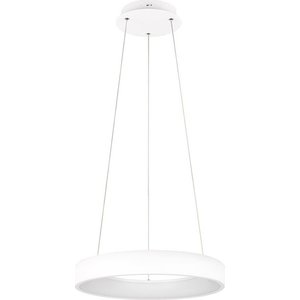 Bílé LED stmívatelné závěsné svítidlo s kovovým stínidlem ø 46 cm Cardona – Trio obraz