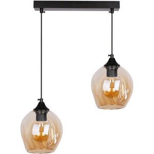 Černé závěsné svítidlo se skleněným stínidlem 14x48 cm Aspa – Candellux Lighting obraz