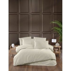 Krémové damaškové povlečení na dvoulůžko/prodloužené s prostěradlem/4dílné 200x220 cm – Mila Home obraz