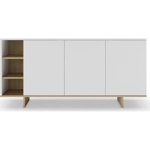 Bílá nízká komoda v dekoru dubu 170x80 cm Cequoia – Marckeric obraz