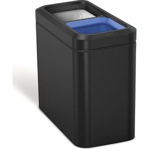 Matně černý ocelový odpadkový koš na tříděný odpad 20 l – simplehuman obraz