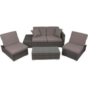 Šedý zahradní lounge set z umělého ratanu pro 4 Alcudia – Garden Pleasure obraz