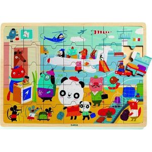 Dětské dřevěné puzzle Djeco Letiště obraz