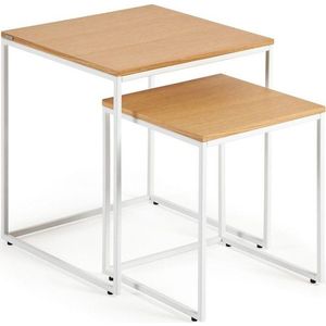 Odkládací stolky v sadě 2 ks v dekoru dubu 45x45 cm Yoana – Kave Home obraz