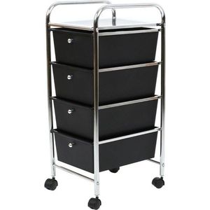 Plastový pojízdný regál v černo-stříbrné barvě 33x79 cm – Premier Housewares obraz
