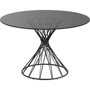 Černý kulatý jídelní stůl se skleněnou deskou ø 120 cm Niut – Kave Home obraz
