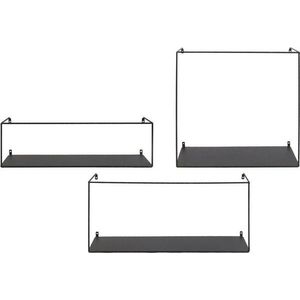 Černé kovové police v sadě 3 ks 40 cm Ulmo – House Nordic obraz