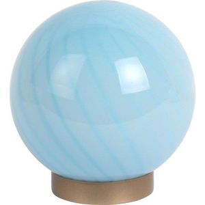 Světle modrá stolní lampa se skleněným stínidlem (výška 17 cm) Summer Globe – Leitmotiv obraz