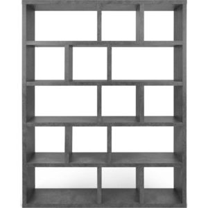Šedá knihovna v dekoru betonu 150x198 cm Berlin – TemaHome obraz