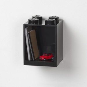 Dětská černá nástěnná police LEGO® Brick 4 obraz