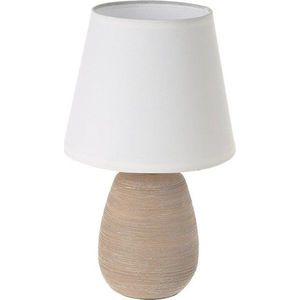 Hnědá keramická stolní lampa s textilním stínidlem (výška 27, 5 cm) – Casa Selección obraz