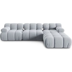 Světle modrá sametová rohová pohovka (pravý roh) Bellis – Micadoni Home obraz