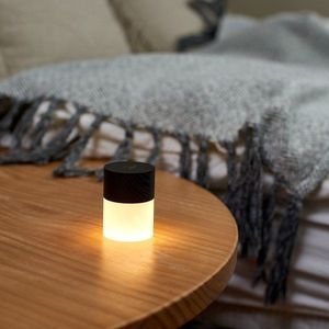 Černá LED stmívatelná stolní lampa se skleněným stínidlem (výška 6 cm) Lemelia – Gingko obraz