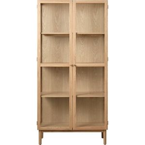 Vitrína z dubového dřeva v přírodní barvě 190x90 cm Elba – Unique Furniture obraz