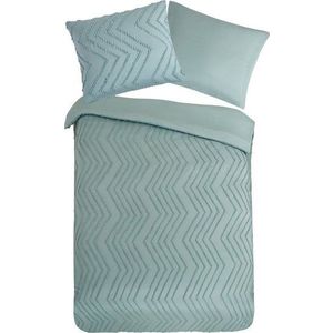 Světle zelené prodloužené povlečení na jednolůžko z mikrovlákna 140x220 cm Pure Zigzag – Good Morning obraz