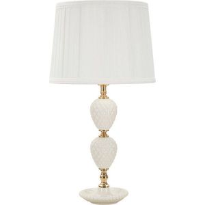 Bílá stolní lampa s textilním stínidlem (výška 57 cm) Torre – Mauro Ferretti obraz