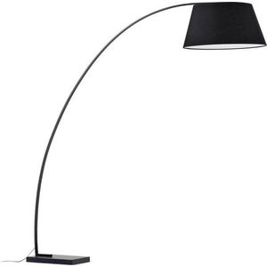 Černá stojací lampa s textilním stínidlem (výška 210 cm) Juhe – Kave Home obraz
