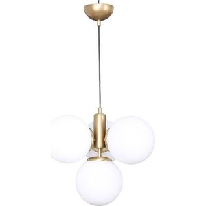 Závěsné svítidlo se skleněným stínidlem ve zlato-bílé barvě ø 15 cm Hector – Squid Lighting obraz