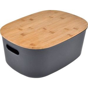 Antracitový plastový úložný box s víkem 27x22, 5x15, 5 cm – Homéa obraz