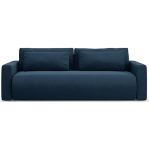 Tmavě modrá sametová rozkládací pohovka s úložným prostorem 238 cm Belfast – Cosmopolitan Design obraz