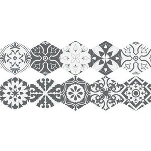 Sada 10 samolepek na podlahu Ambiance Hexagons Rosito, 20 x 18 cm obraz