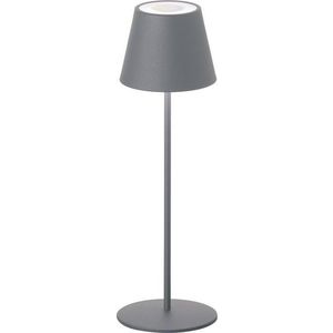 Šedá LED stmívatelná stolní lampa se senzorem pohybu a s kovovým stínidlem (výška 38 cm) Consenza – Fischer & Honsel obraz