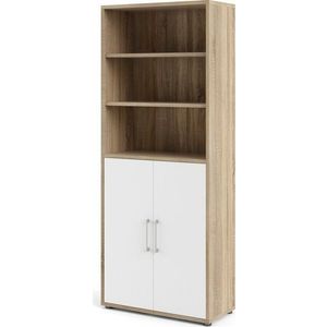 Modulární knihovna v bílo-přírodní barvě v dekoru dubu 89x222 cm Prima – Tvilum obraz