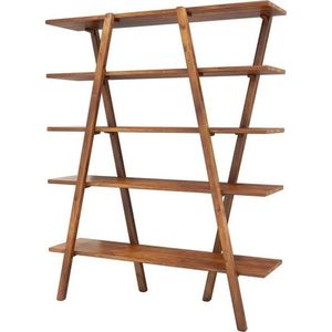 Koňakově hnědá knihovna z borovicového dřeva 120x148 cm Perla – Kalune Design obraz