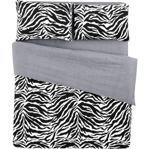 Černobílé bavlněné povlečení na dvoulůžko/prodloužené s prostěradlem 200x220 cm – Mila Home obraz