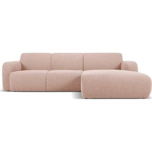 Růžová rohová pohovka z textilie bouclé (pravý roh) Molino – Micadoni Home obraz